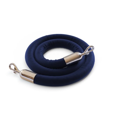 MONTOUR LINE Naugahyde Rope Dark Blue With Pol.Steel Snap Ends 8ft.Cotton Core HDNH510Rope-80-DB-SE-PS